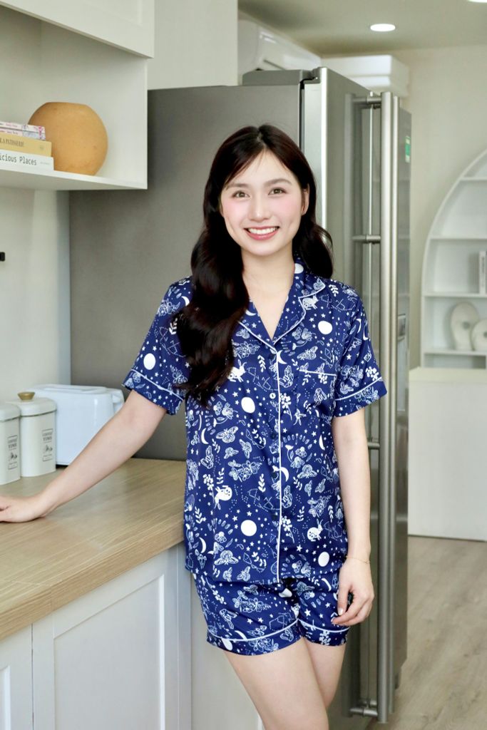 Pijama Lụa Latin TNQN - Stellar Navy