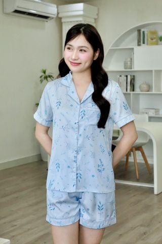 Pijama lụa Latin TNQN - Willow Blue Gray