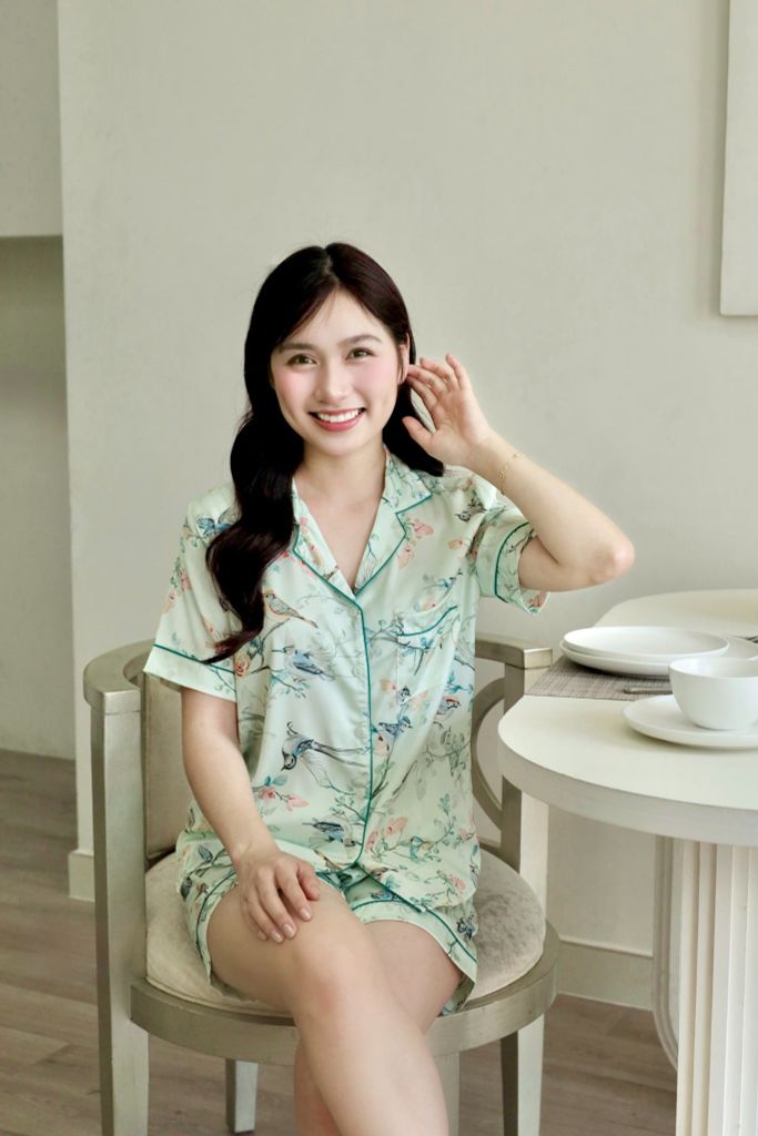 Pijama Lụa Latin TNQN - Swallow Mint