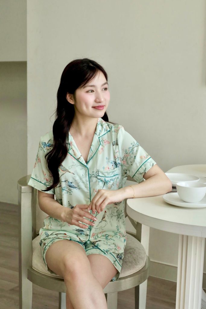 Pijama Lụa Latin TNQN - Swallow Mint