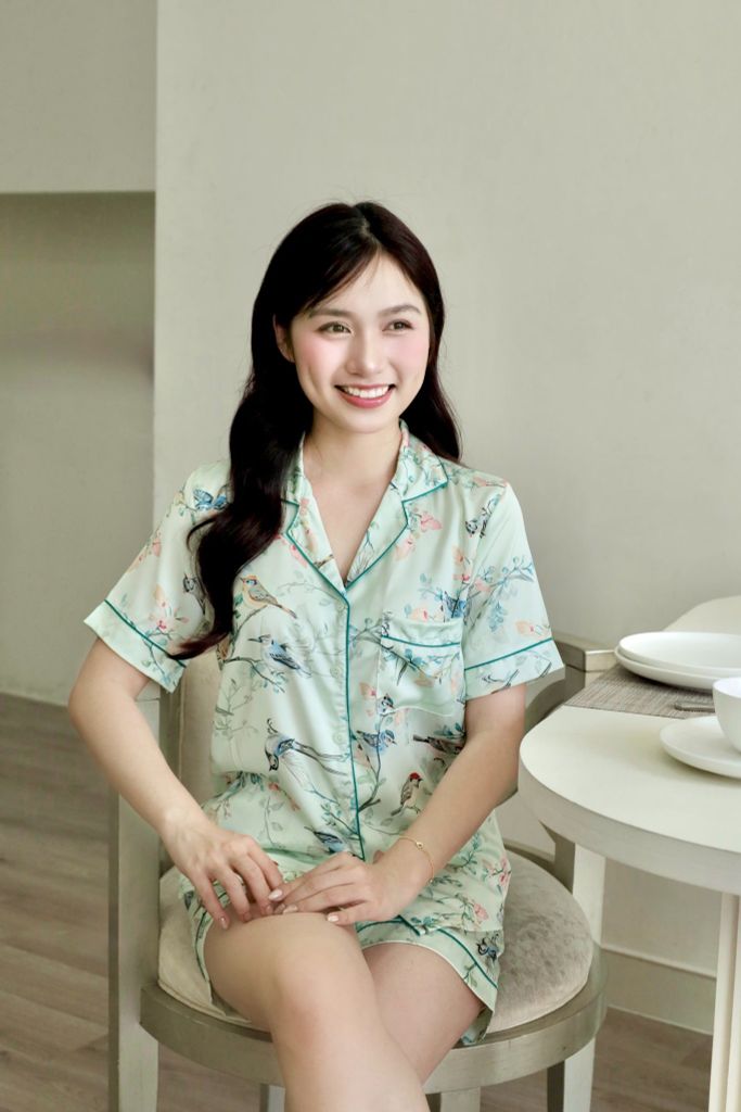 Pijama Lụa Latin TNQN - Swallow Mint