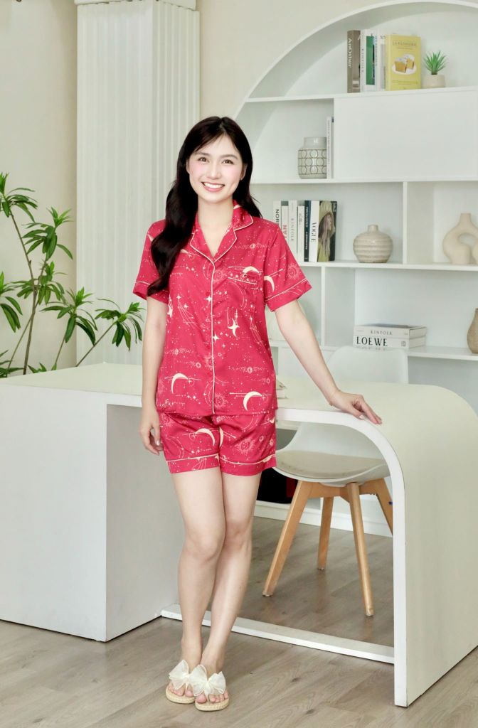 Pijama Lụa Latin TNQN - Stardust Red