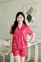 Pijama Lụa Latin TNQN - Stardust Red