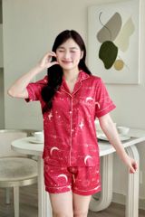 Pijama Lụa Latin TNQN - Stardust Red