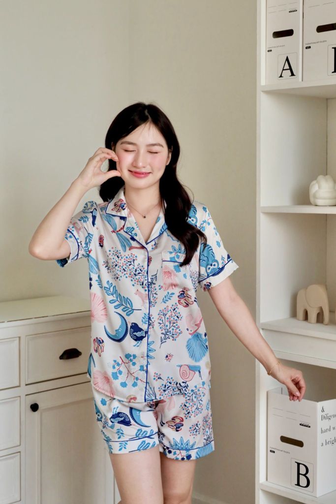 Pijama Lụa Latin TNQN - Meadow White