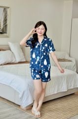 Pijama Lụa Latin TNQN - Orbit Dark Blue