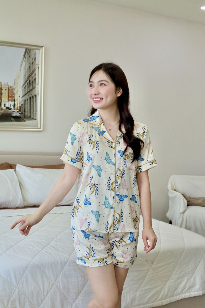 Pijama Lụa Latin TNQN - Flutter Cream