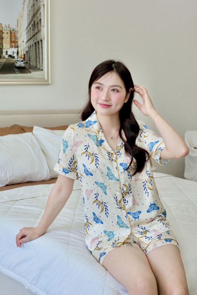 Pijama Lụa Latin TNQN - Flutter Cream