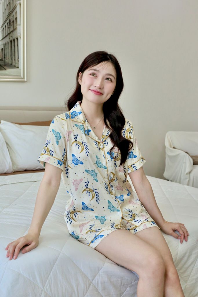 Pijama Lụa Latin TNQN - Flutter Cream