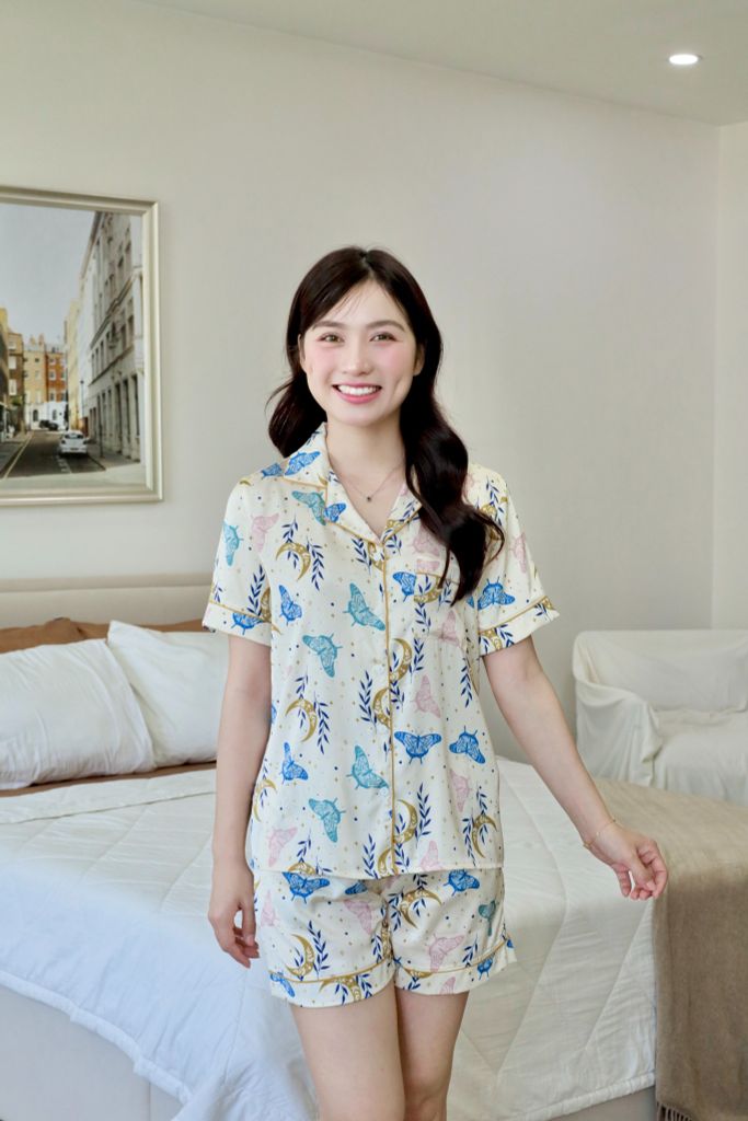 Pijama Lụa Latin TNQN - Flutter Cream