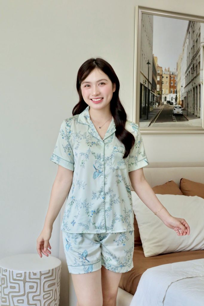 Pijama Lụa Latin TNQN - Feather Olive