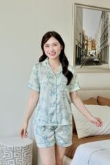 Pijama Lụa Latin TNQN - Feather Olive