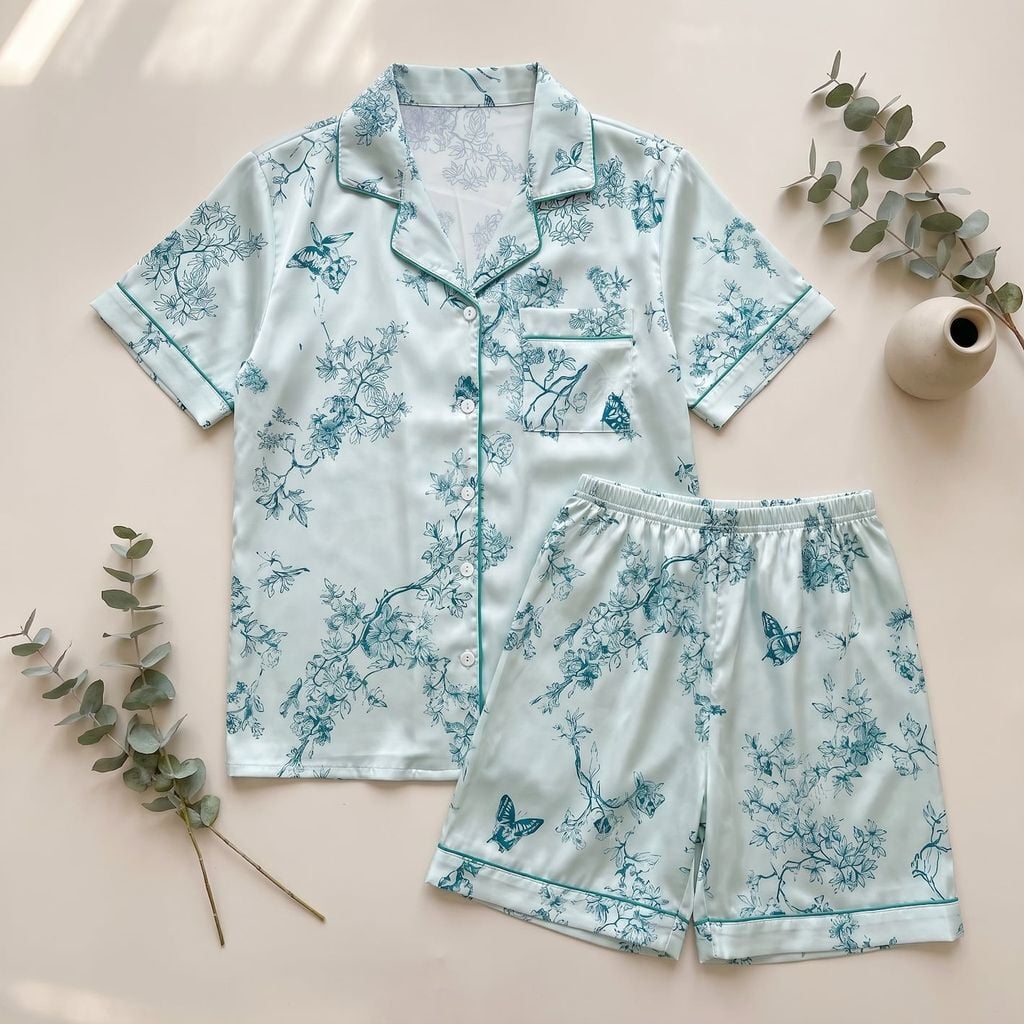 Pijama Lụa Latin TNQN - Micha Green
