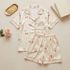Pijama Lụa Latin TNQN - Cherry Cream