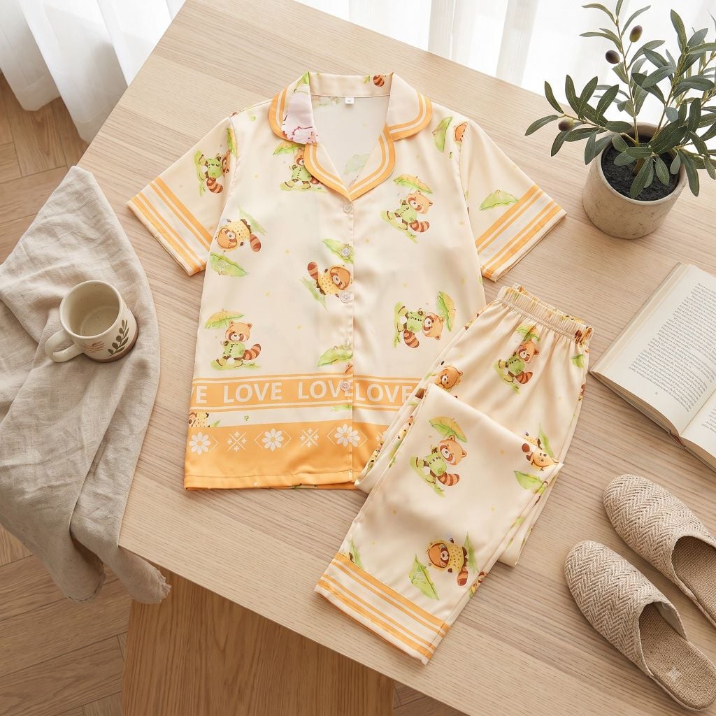 Pijama lụa Latin TNQD - Racco Yellow