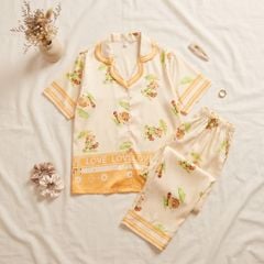 Pijama lụa Latin TNQD - Racco Yellow