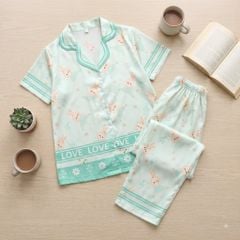 Pijama lụa Latin TNQD - Bunny Mint