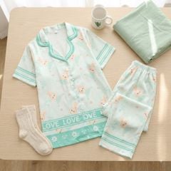 Pijama lụa Latin TNQD - Bunny Mint