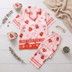 Pijama lụa Latin TNQD - Dino Red