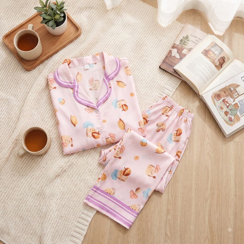 Pijama lụa Latin TNQD - Biscuit Lilac