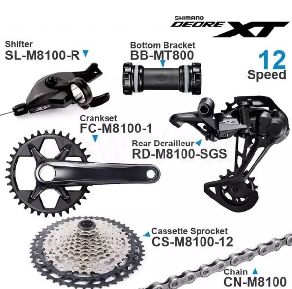 Bộ Truyền Động Shimano Xt M8100 [1X12 Tốc Độ] Kèm BB