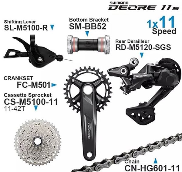 Bộ Truyền Động Shimano Deore M5100 [1X11 Tốc Độ] Kèm BB