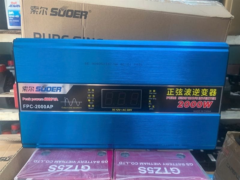  Chuyển nguồn chuẩn sin FPC-2000AP( 12V-220V ) Có Màn Hình 