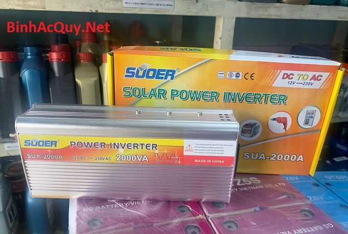  Chuyển nguồn Suoer sóng vuông SUA-2000A (12V-220V) Có Sạc 
