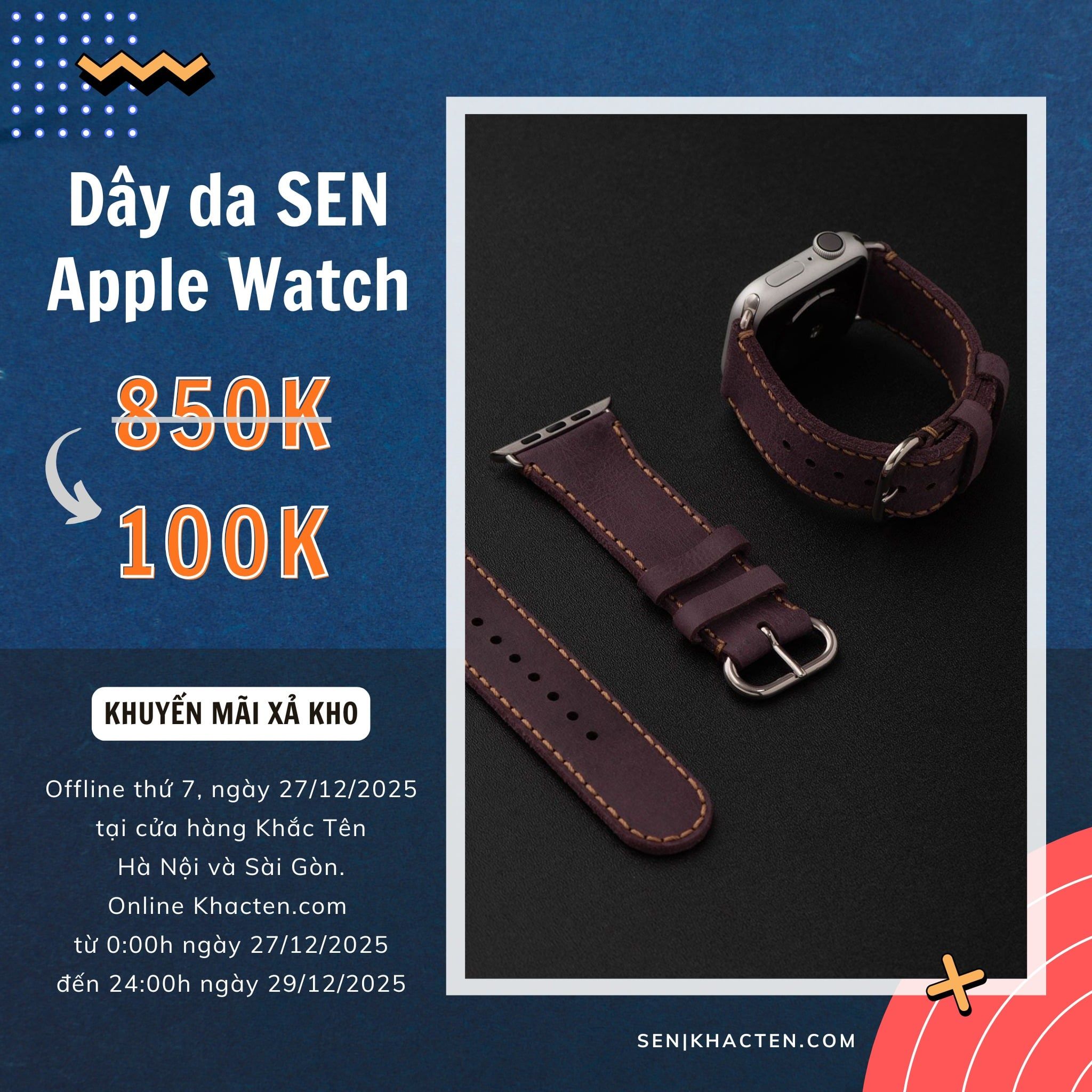  Dây da SEN Apple Watch đồng giá 100K 