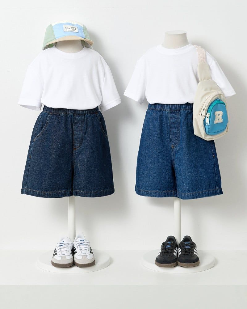 Quần short jean dài qua gối ống suông bé trai và bé gái U951A