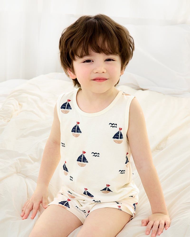 Bộ đồ ba lỗ cotton mịn bé trai và bé gái U4101