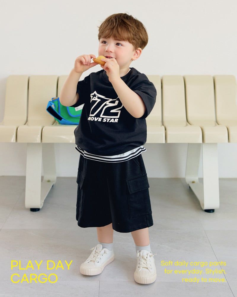 Quần short cargo basic vải cotton spandex cho bé trai và bé gái U950V