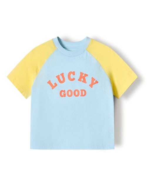 Áo thun tay ngắn Raglan vải cotton cho bé trai và bé gái U900N