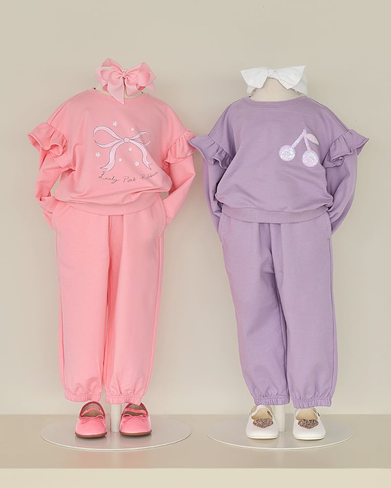 Bộ đồ dài dáng rộng vải nỉ da cá cotton bé gái U1284