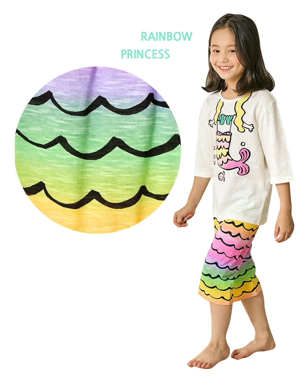 Bộ đồ lửng cotton mịn bé gái U2142