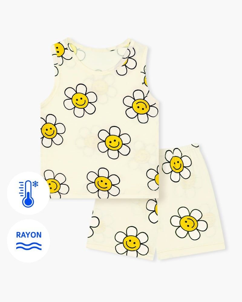Bộ đồ ba lỗ Cool Feel mịn mỏng mát bé gái U4061