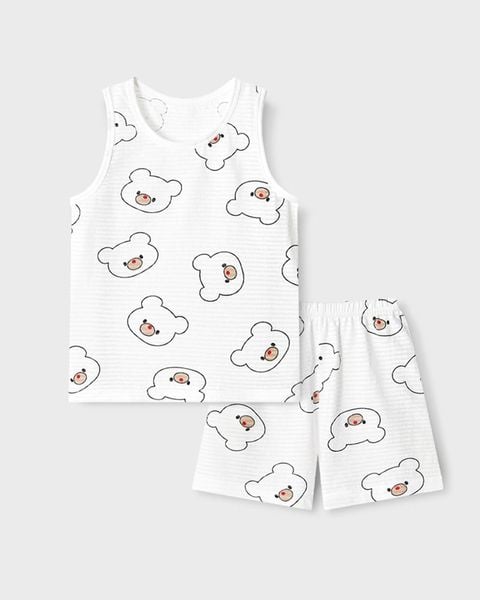 Bộ đồ ba lỗ cotton giấy bé trai và bé gái U4099