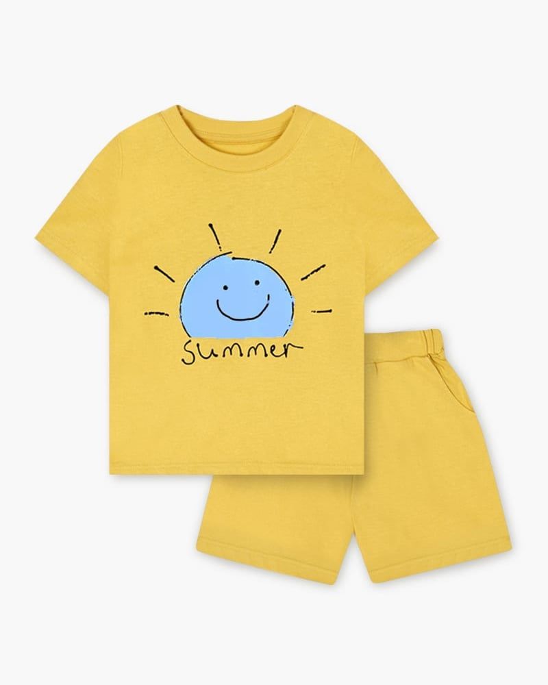 Bộ đồ ngắn cotton mịn bé trai và bé gái U3133