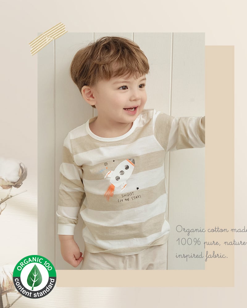 Bộ đồ dài cotton mịn dáng rộng bé trai U1315