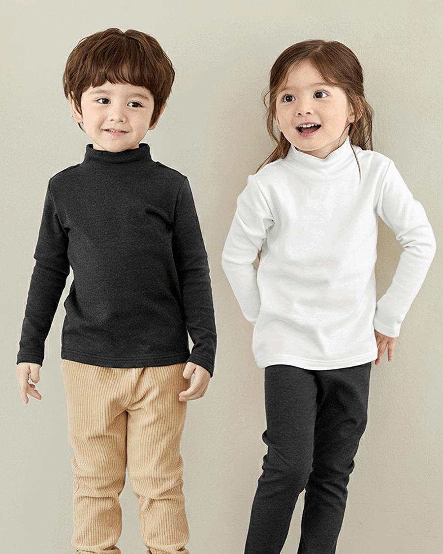 Áo cổ lọ (nữa cổ) dài tay vải nỉ cào bông ấm thu đông bé trai và bé gái U900D