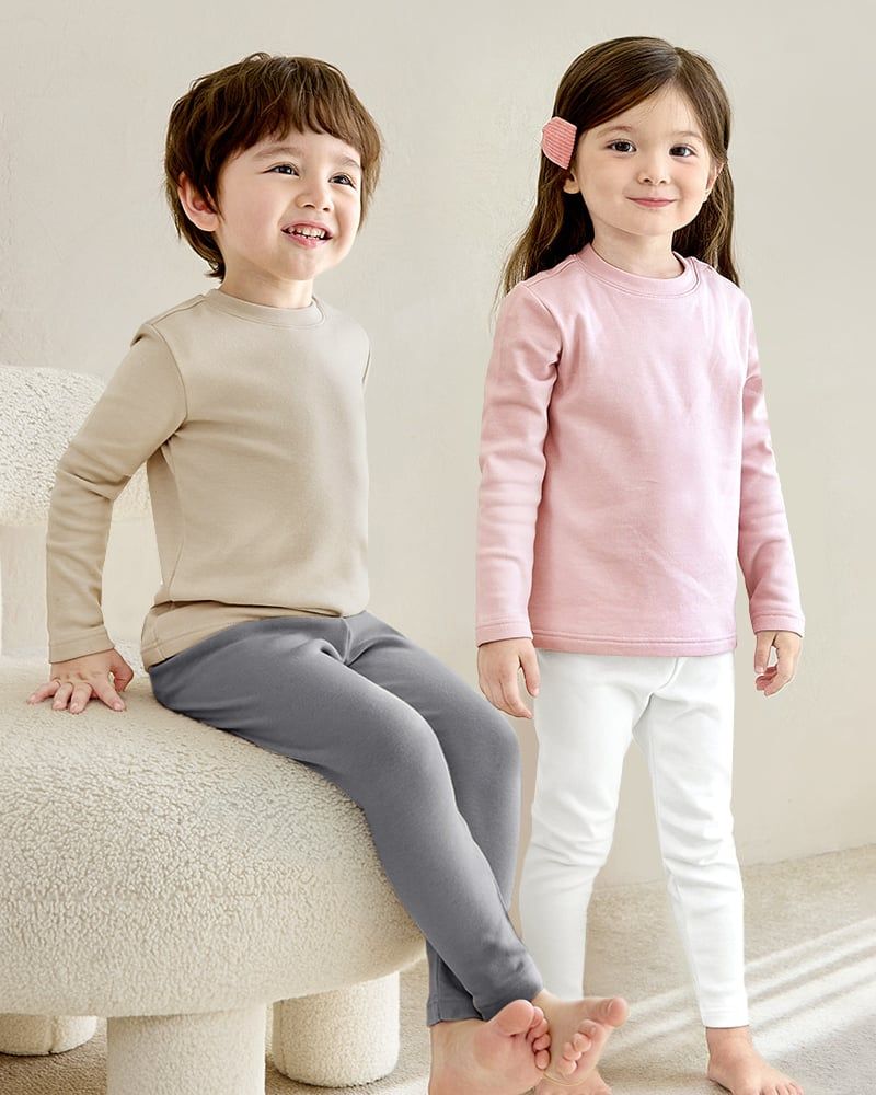 Áo dài tay cổ tròn vải nỉ cào bông ấm thu đông bé trai và bé gái U900L