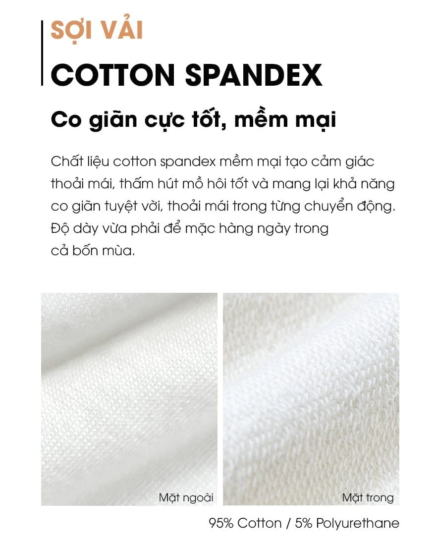 Quần short cargo basic vải cotton spandex cho bé trai và bé gái U950V