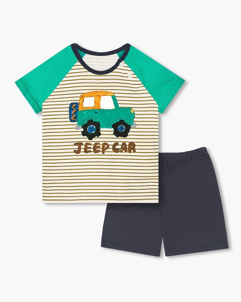 Bộ đồ ngắn cotton mịn bé trai U3106