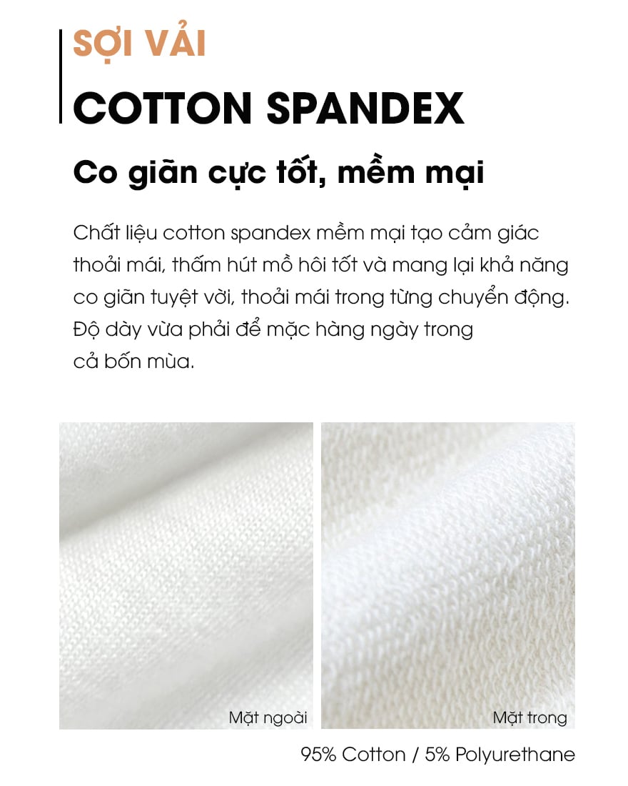 Quần short Bermuda dài qua gối vải cotton spandex U950U