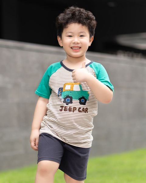 Bộ đồ ngắn cotton mịn bé trai U3106