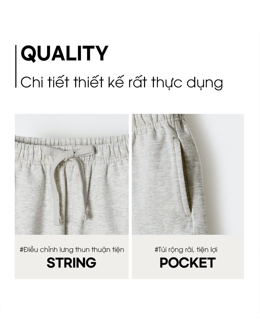 Quần short vải cotton spandex bé trai và bé gái U950B