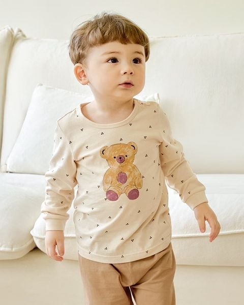 Bộ đồ dài dáng rộng cotton mịn bé trai và bé gái U1251