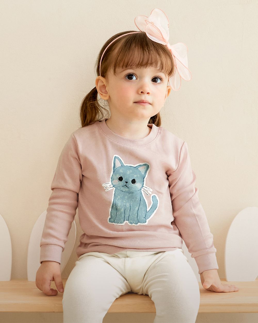 Bộ đồ dài dáng ôm cotton mịn bé gái U1216