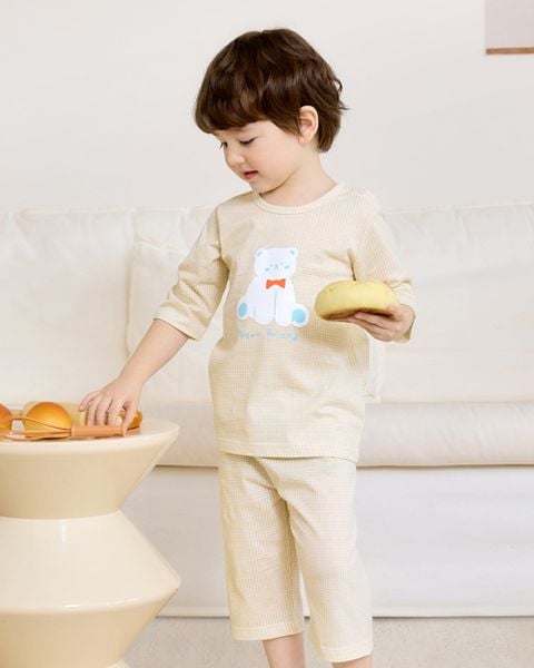 Bộ đồ lửng cotton mịn bé trai và bé gái U2129