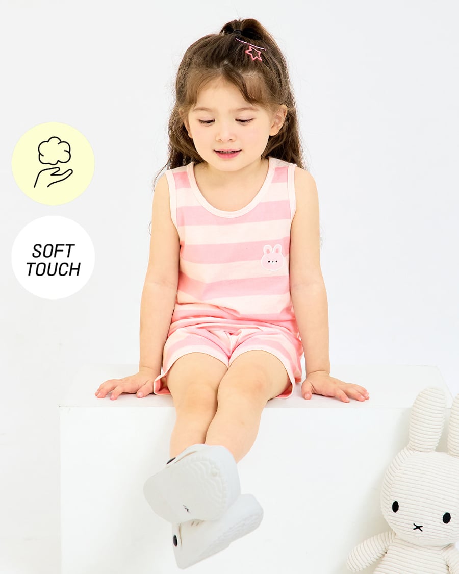 Bộ đồ ba lỗ cotton mịn bé gái U4093